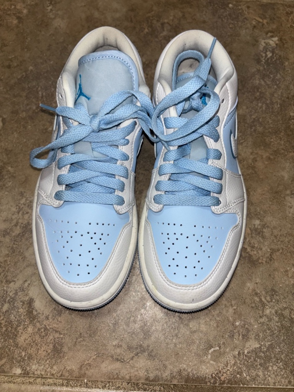Jordan women Low-Top Sneakers in Light Blue and White